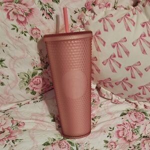 Starbucks Pink Textured Tumbler with Straw